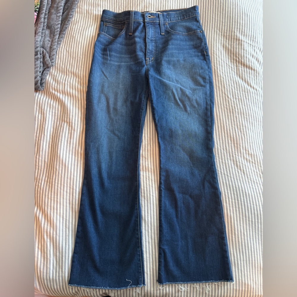 Madewell Indigo Flare Raw Hem Jeans